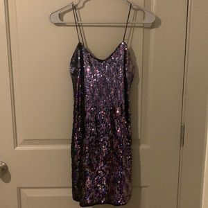 Size Small Sequin Dress. Purple multi colored